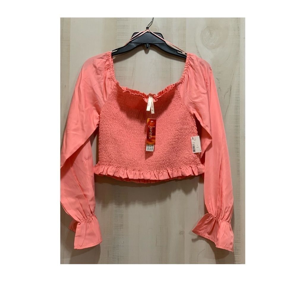 True Destiny Elastic Ruched Long Sleeve Crop Top